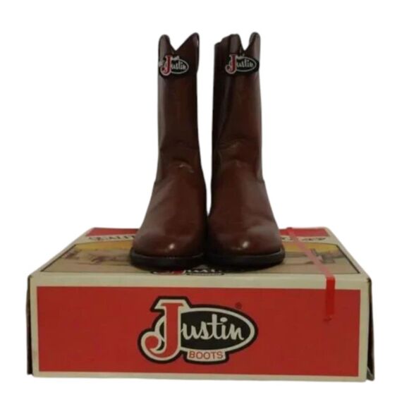 NWT Justin Boots 3404 Leather Roper Boots W/ A Bonus Surprise 10A! CONSIGNMENT! - Picture 1 of 15